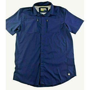 Magellan Small Adventure Gear Blue Navy Vented Fishing Outdoor Shirt Small S
